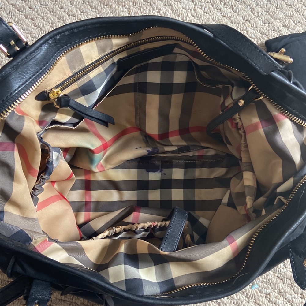 Burberry Black Nylon Diaper Bag with leather trim - Picture 9 of 9